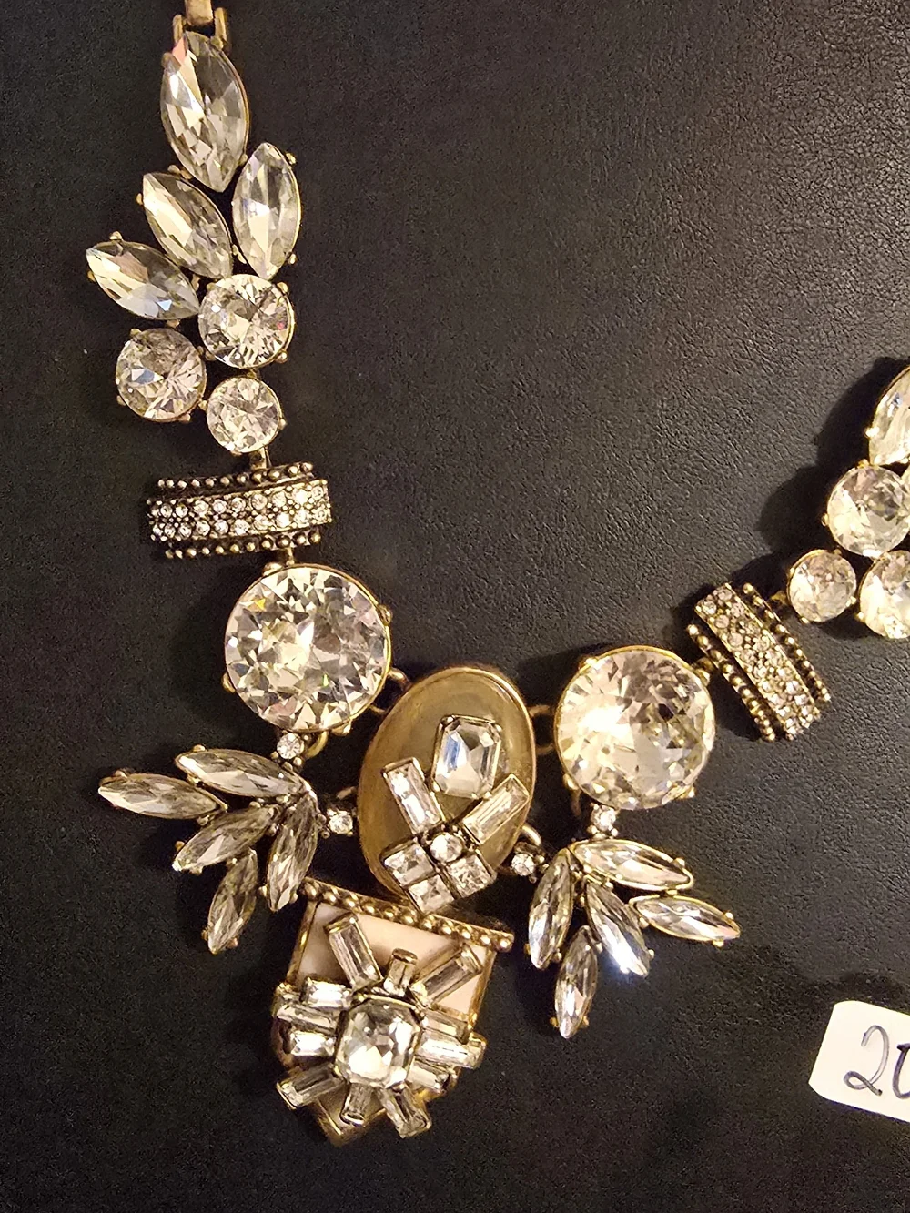 J. Crew Gold-Tone Clear Crystal Bib Necklace